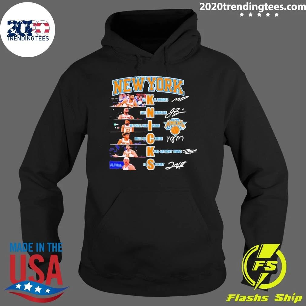 Jalen Brunson Karl-anthony Towns Mikal Bridges New York Knicks Basketball Nba 2026 Signatures Shirt
