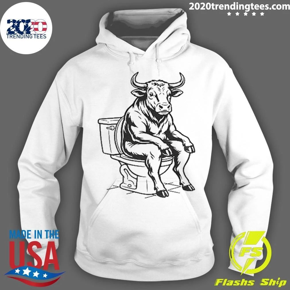 Bull Sitting On Toilet Bull Shit Funny Shirt