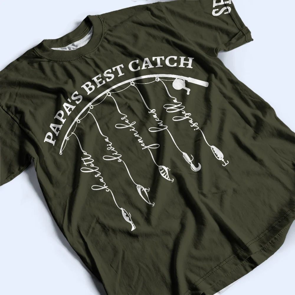 Hooked On Grandpa - Personalized Full Print T Shirt