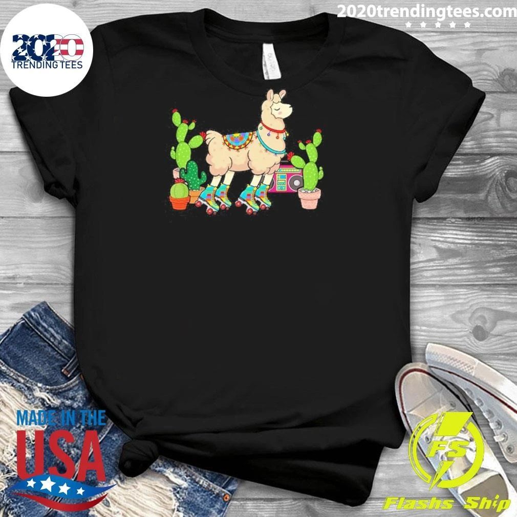 Roller Disco Llama Cactus Shirt