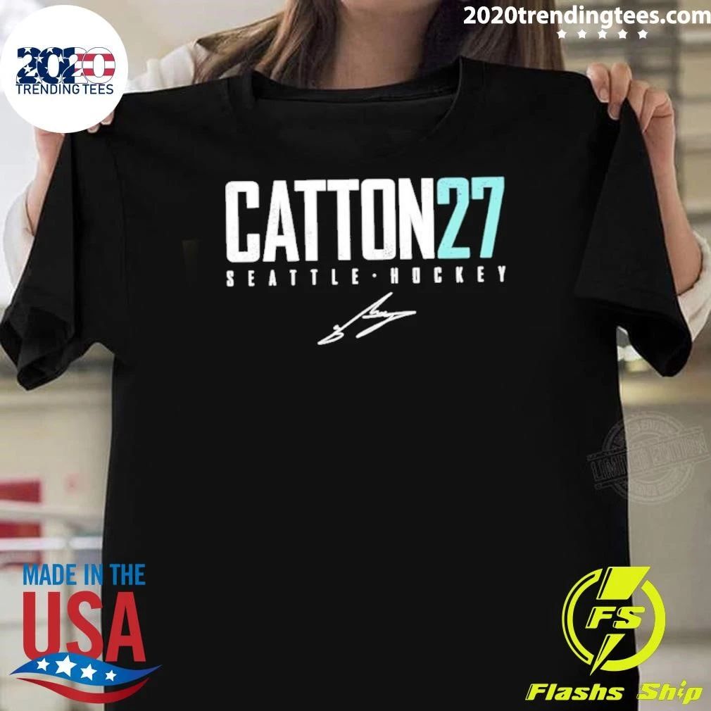 Berkly Catton 27 Seattle Krake Hockey Signature Shirt