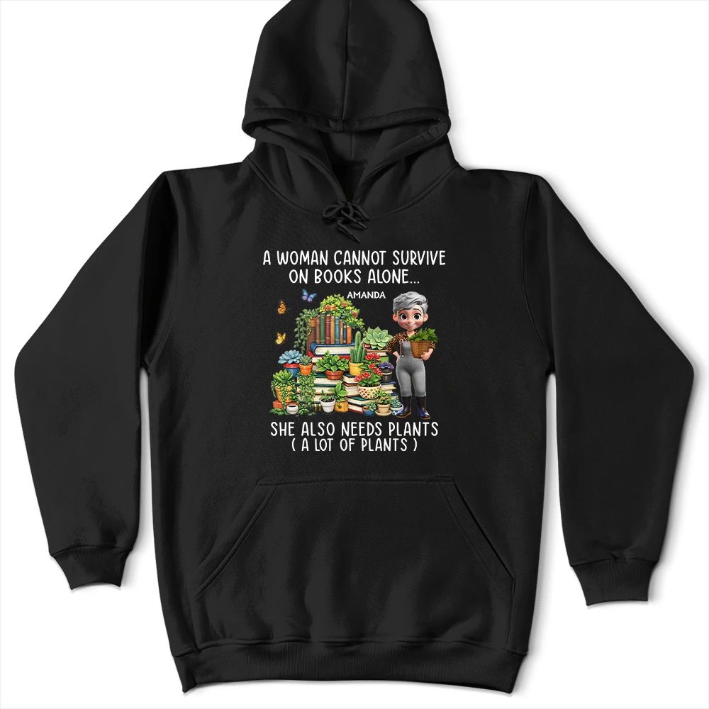 A Woman Cannot Survive On Book Alone - Personalized T Shirt