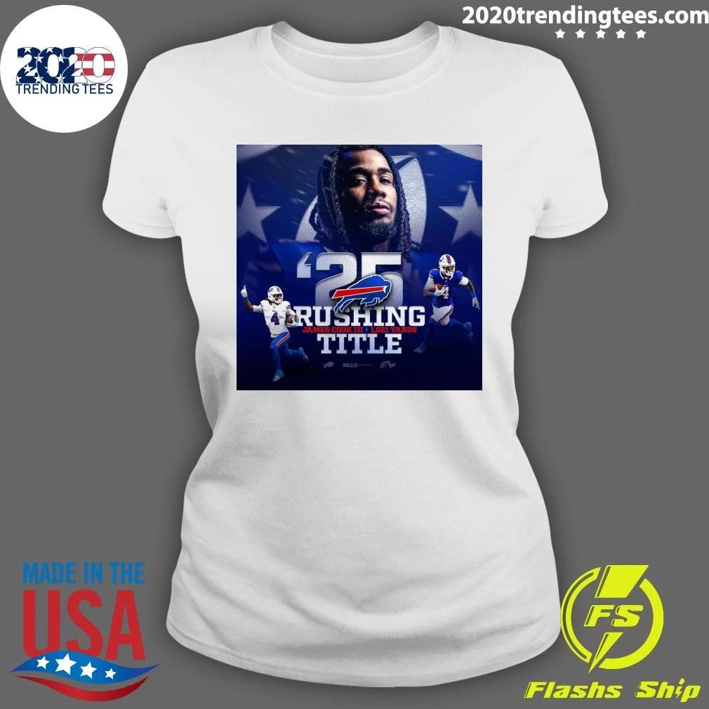 25 Rushing James Cook III 1.621 Yards Title Shirt