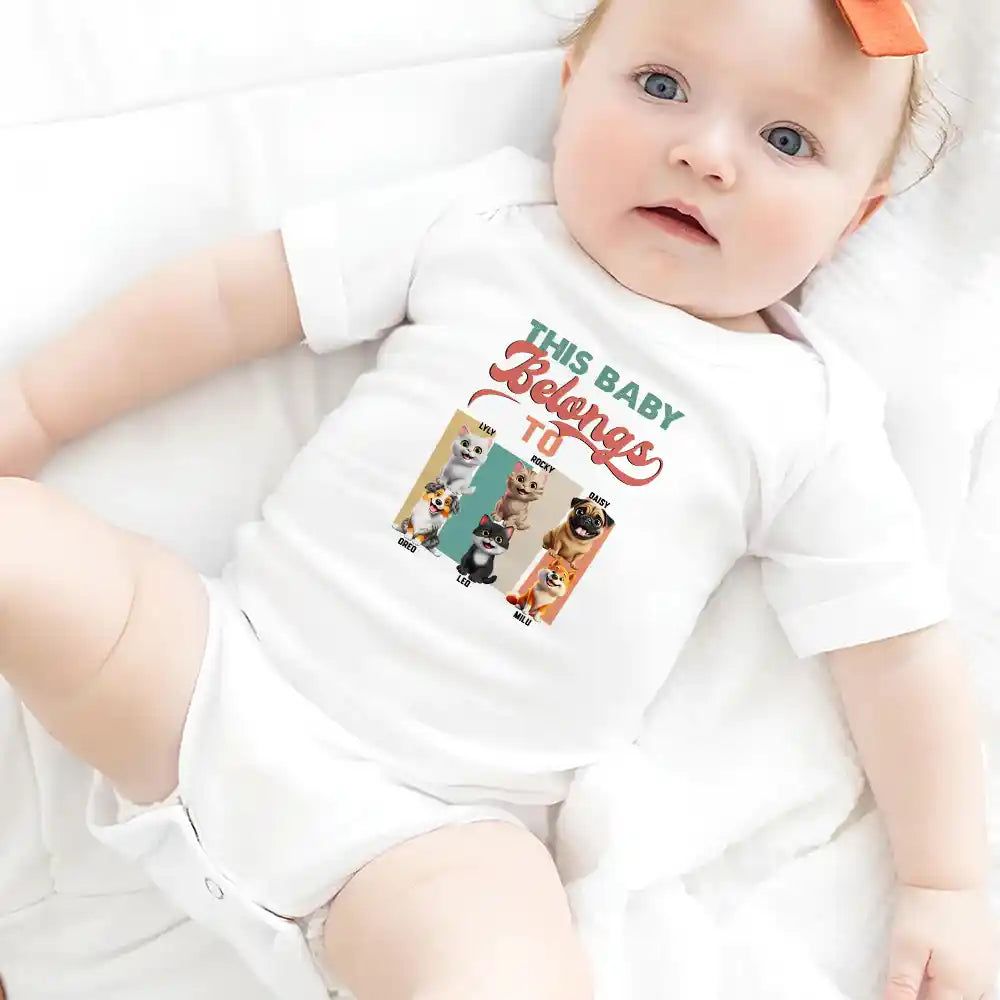 My Siblings Have Paws Dog Cat - Personalized Baby Onesie