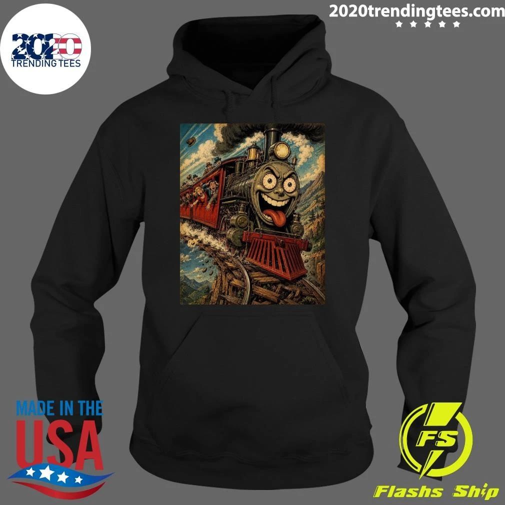 Crazy Steam Locomotive Cartoon Train Mountain Adventure Vintage Retro Shirt