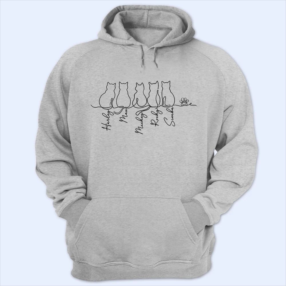 Adorable Cat Line - Personalized T Shirt