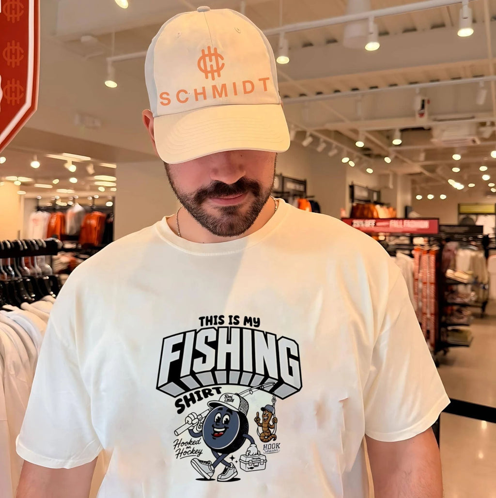 This is my fishing hooked on hockey shirt