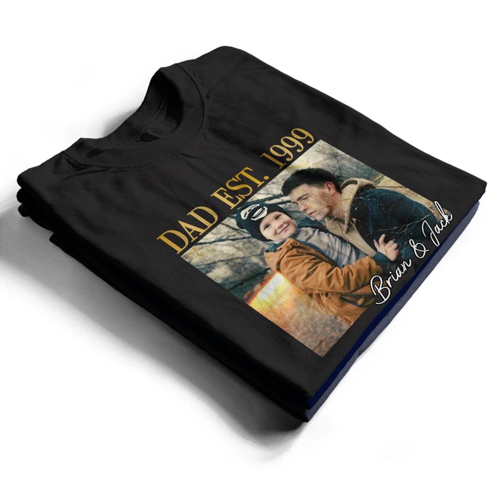 Custom Photo Best Dad Ever - Personalized T Shirt