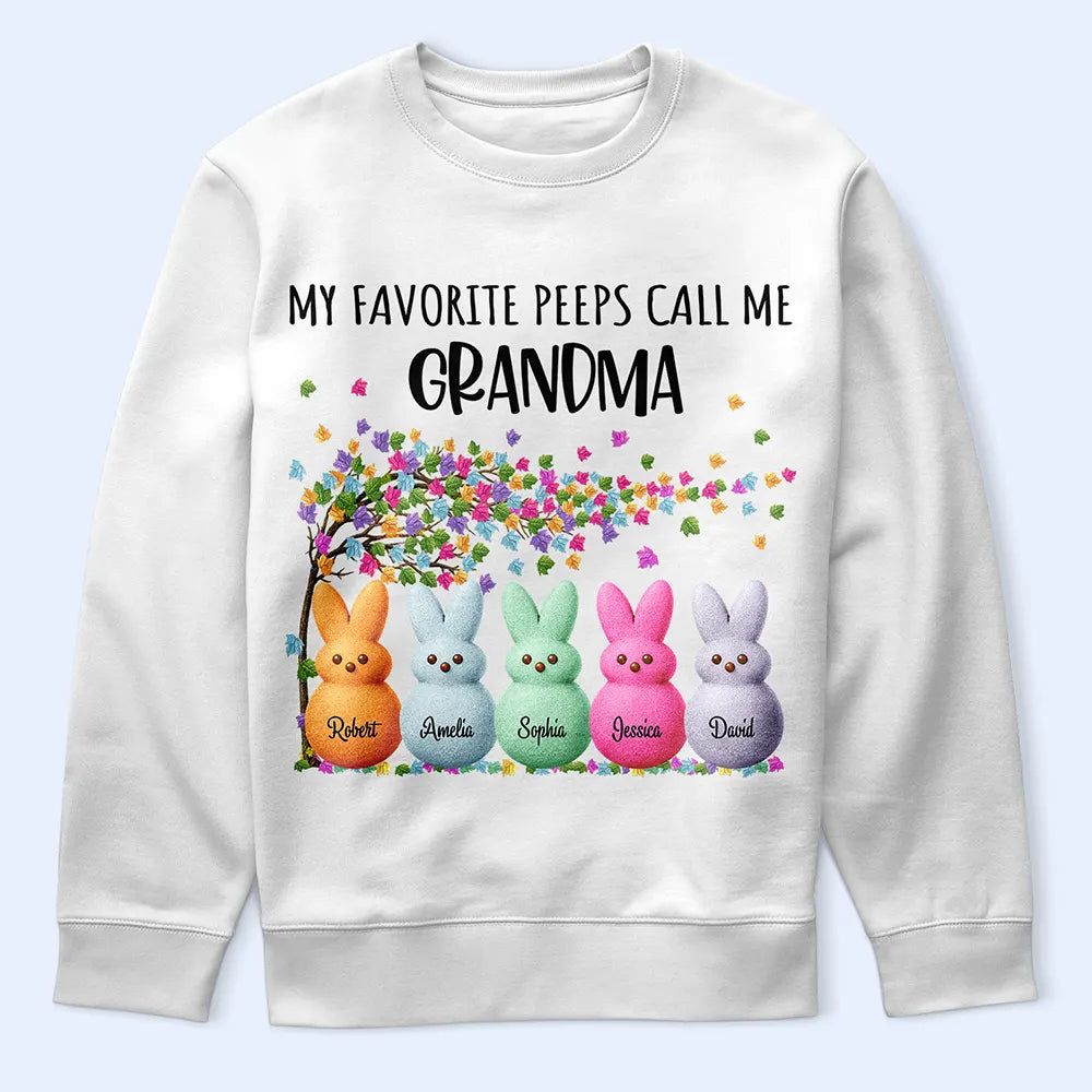 My Favorite Peeps Call Me Grandma - Personalized T Shirt