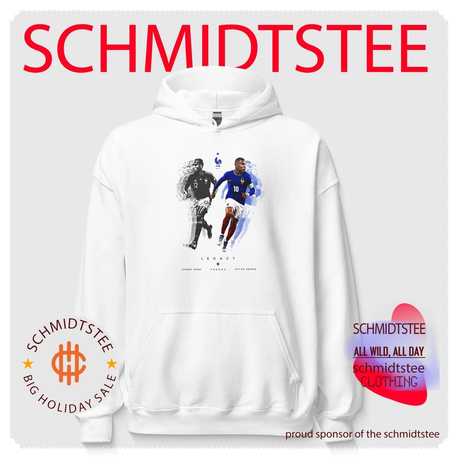Kylian Mbappe and Thierry Henry dynamic Legacy illustration shirt