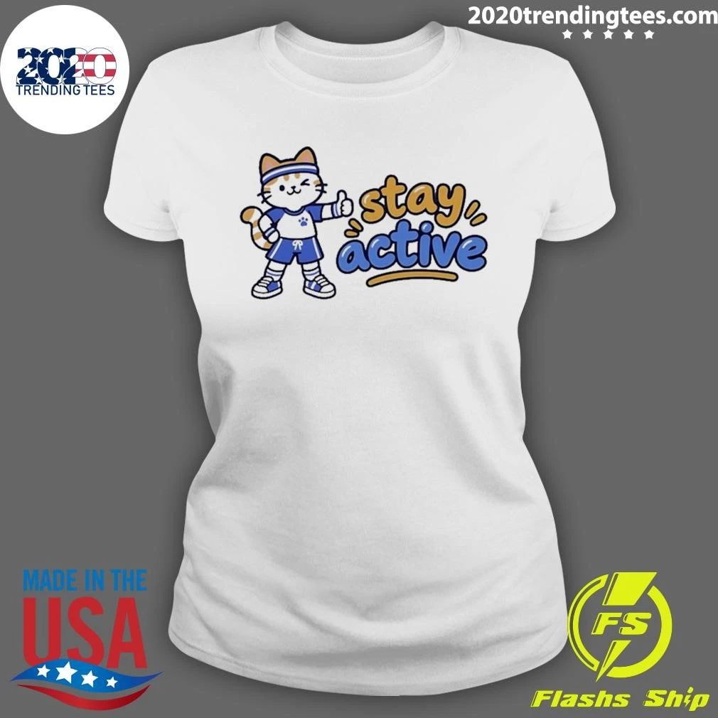 Stay Active Cat Exercise Motivation Shirt
