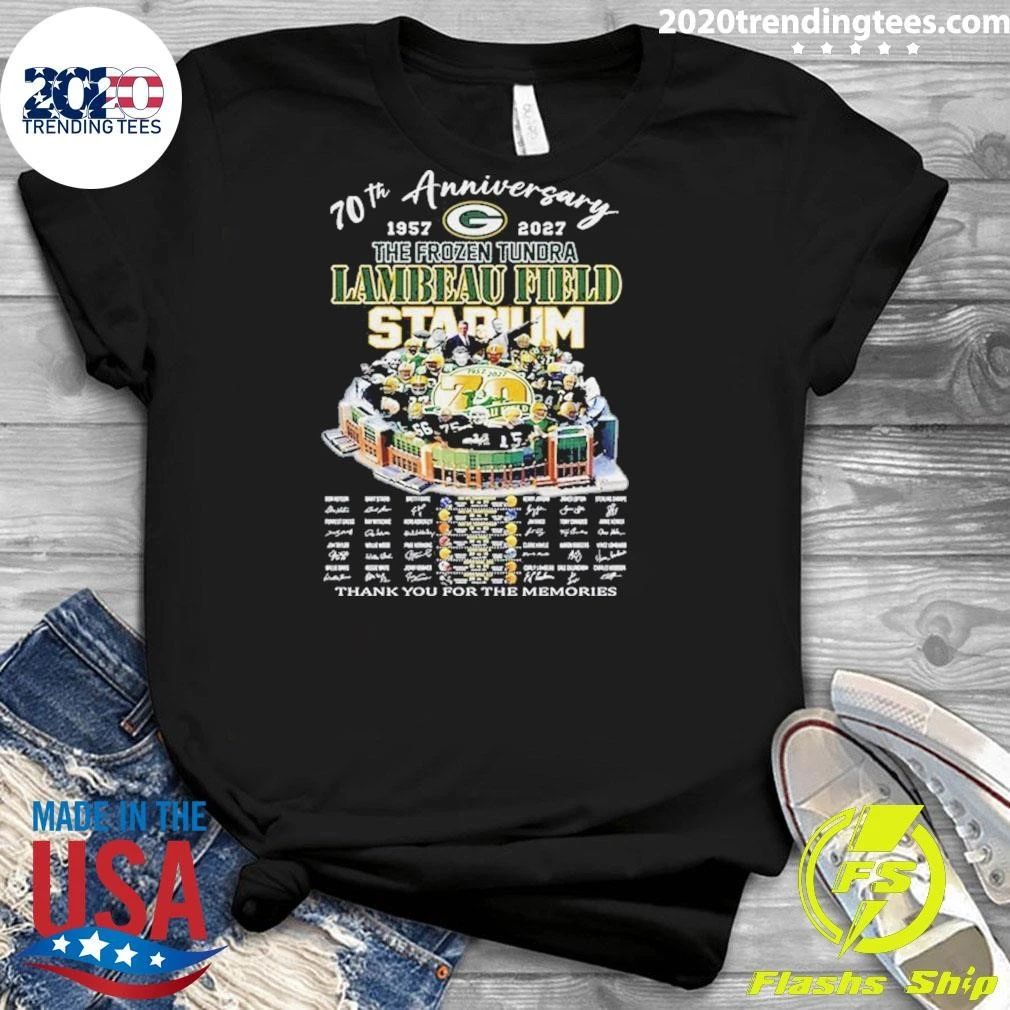 Lambeau Field 70th Anniversary 1957–2027 Green Bay Packers Frozen Tundra Shirt