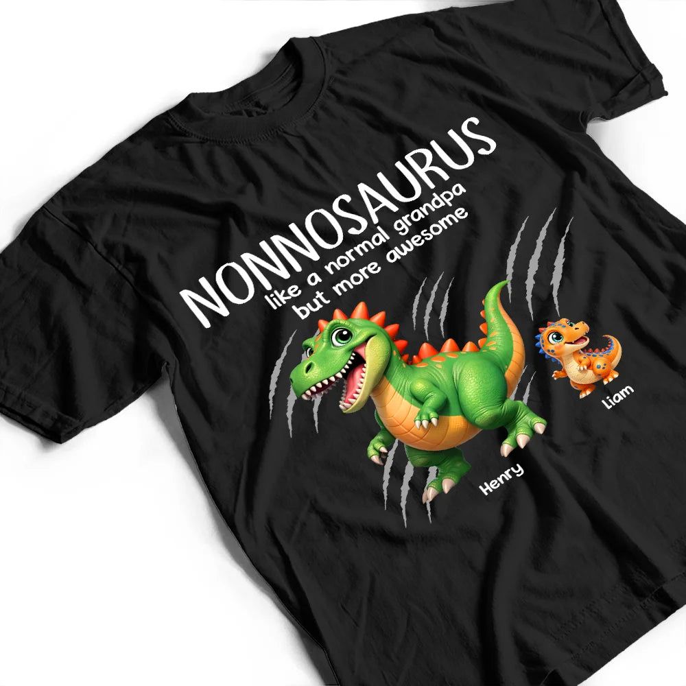 Papasaurus Like A Normal Grandpa But More Awesome - Personalized T Shirt