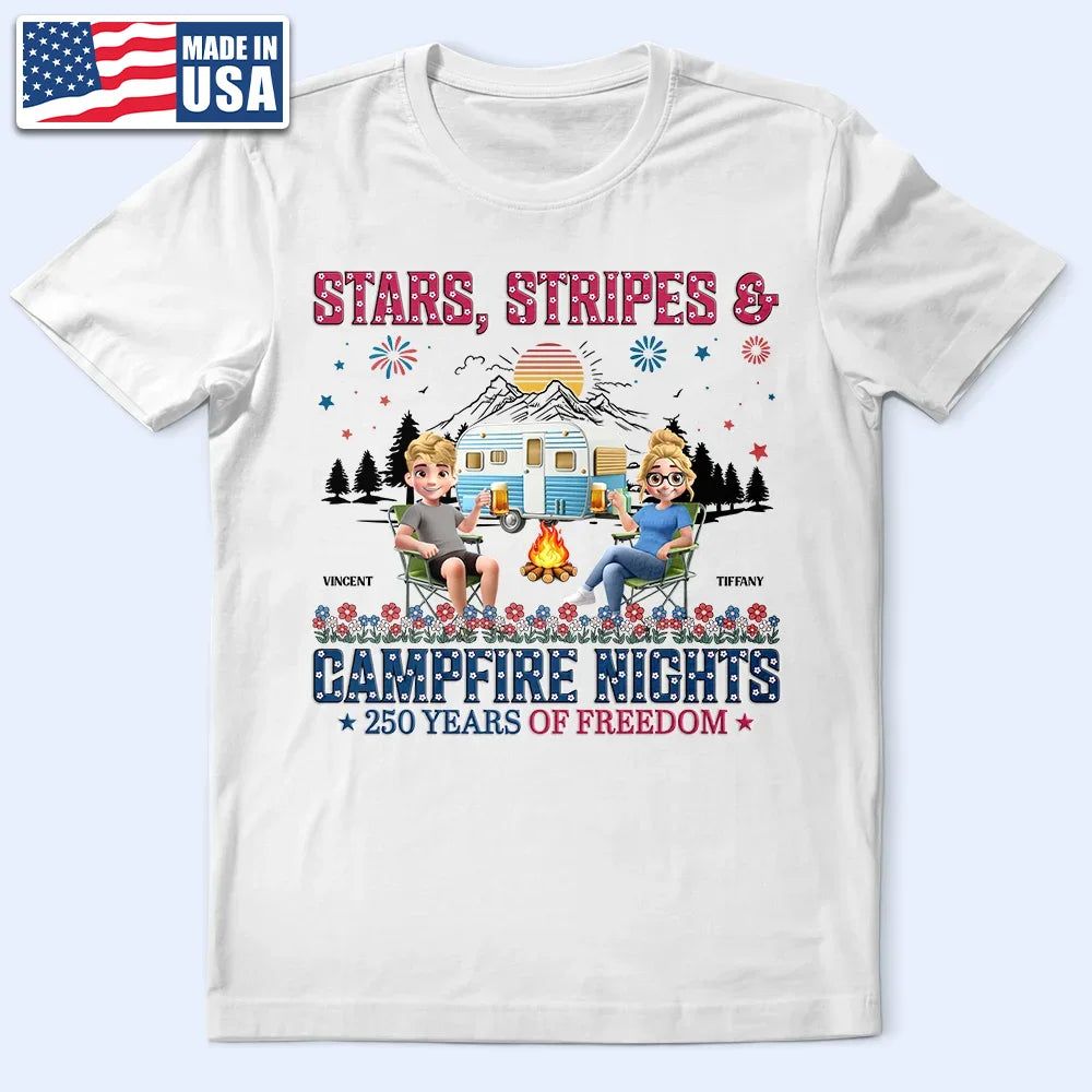 Stars & Stripes & Campfire Nights - Personalized T Shirt