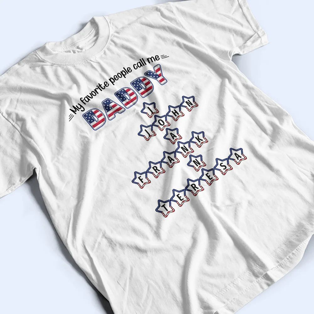 Crossword Stars & Stripes My Favorite People Call Me Grandpa - Personalized T Shirt