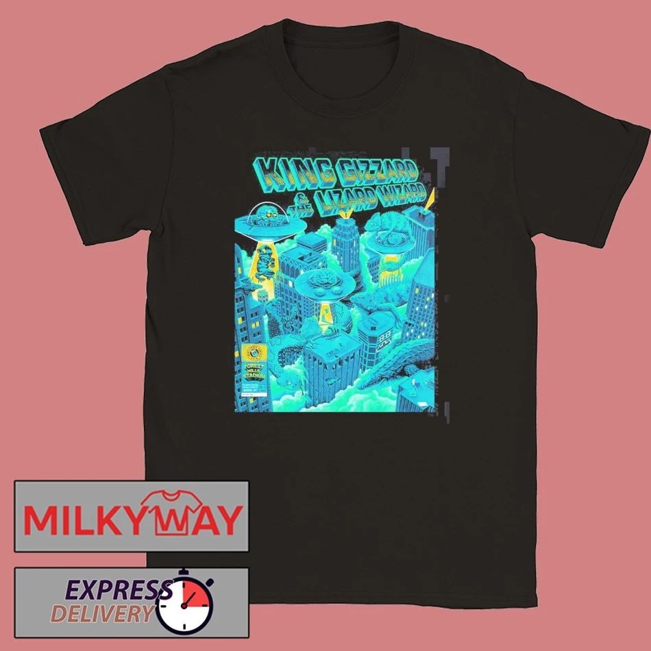 King Gizzard And The Lizard Wizard Queens New York 2026 Event Poster At Forest Hills Stadium On 20 And 21 August 2026 Reptilians Vs Alienoids T-Shirt