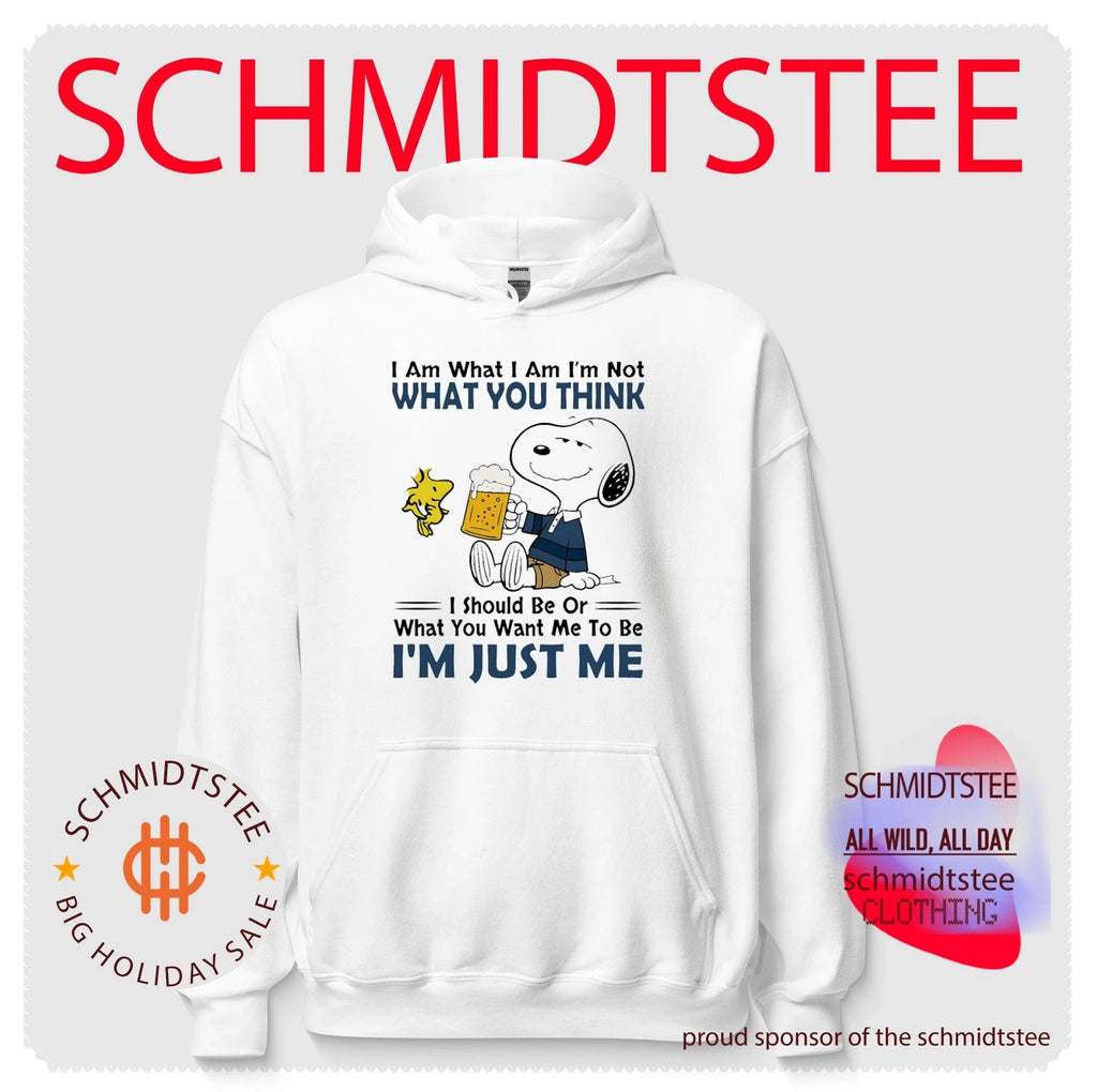 I Am Just Me Snoopy Drinking Beer Peanuts shirt
