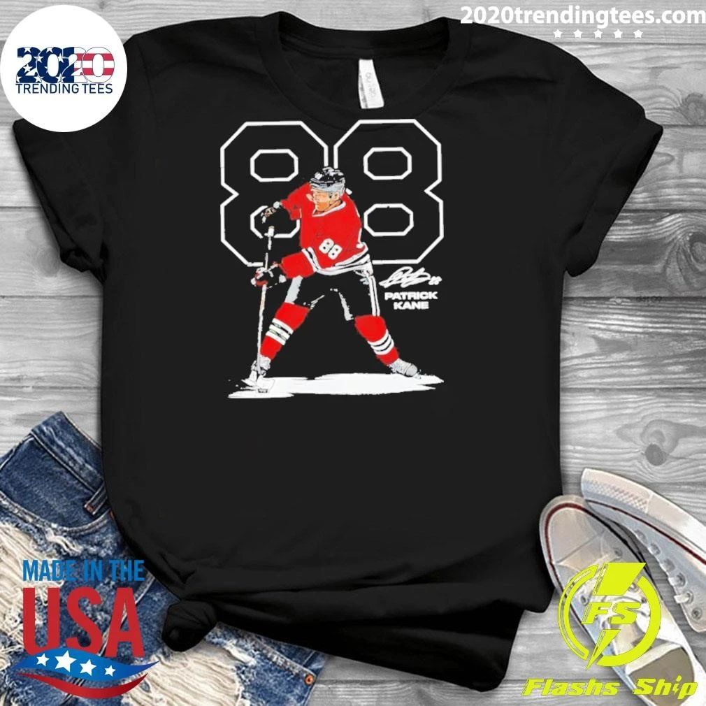 Premium Patrick Kane #88 Chicago Blackhawks Hockey Outline Signature Shirt