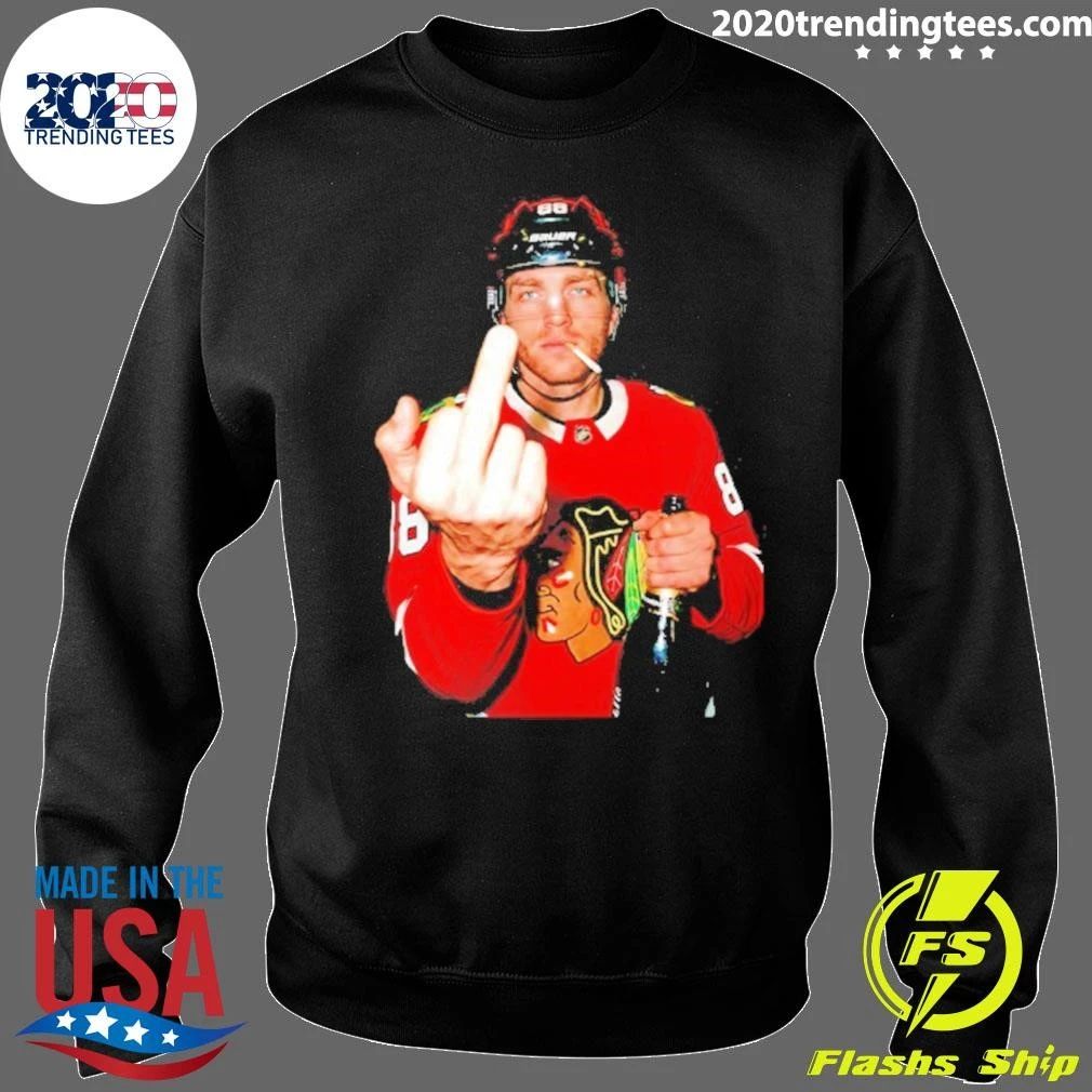 Patrick Kane Chicago Blackhawks Nhl Middle Finger Beer And Smoking Shirt