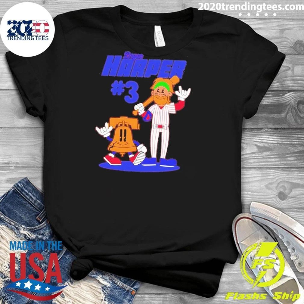 Bryce Harper No 3 Philadelphia Phillies Retro Cartoon Shirt
