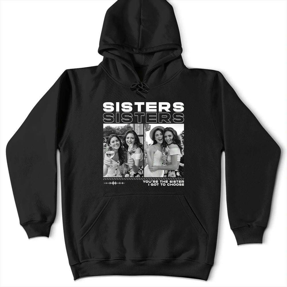 Custom Photo B&W Besties Sisters Partners In Crime - Personalized T Shirt