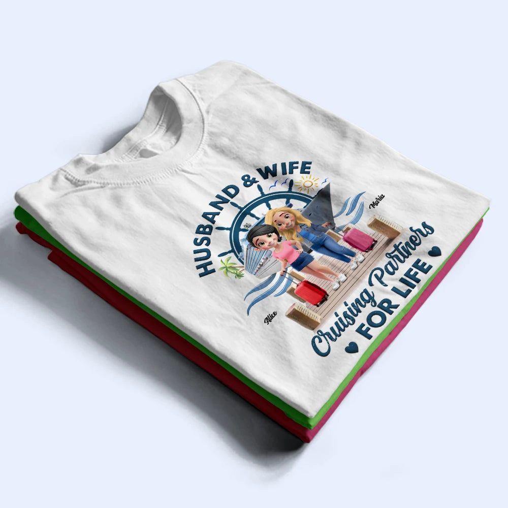 Cruising Partners For Life 3D Effect Couple - Personalized T Shirt