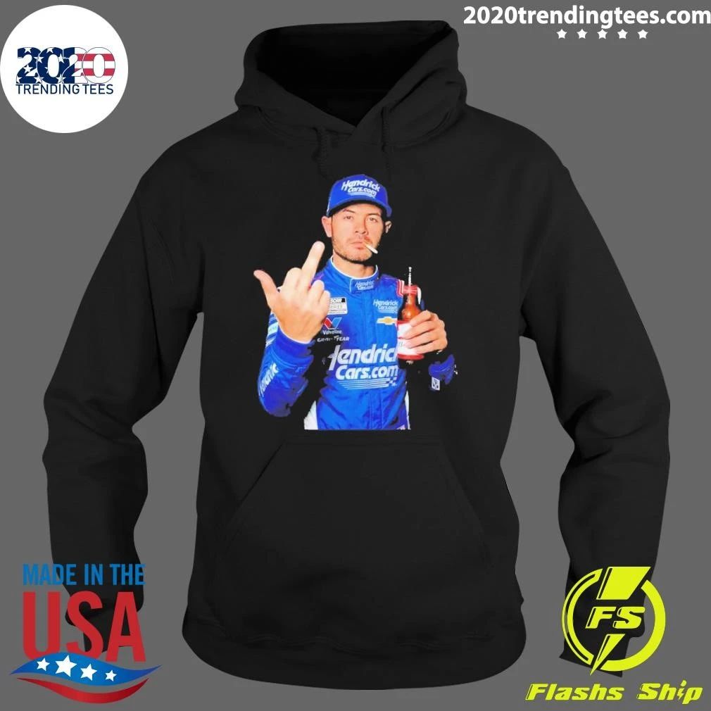 Kyle Larson Middle Finger Smoke Beer Shirt