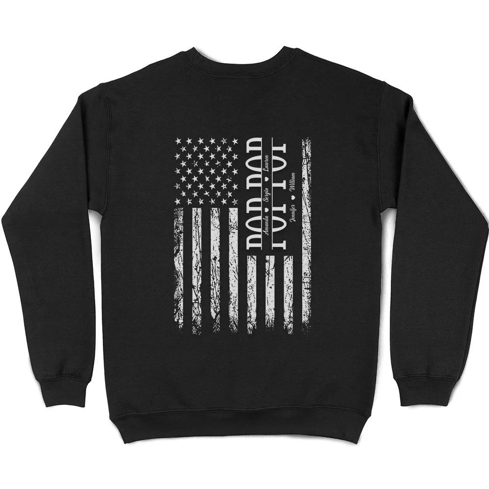 Stars & Stripes Dad Grandpa We Love You - Personalized T Shirt
