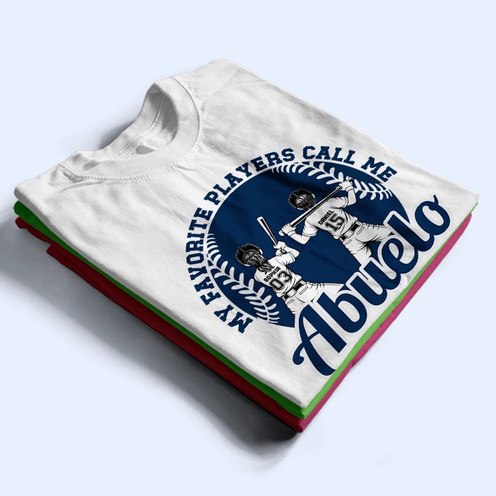 Baseball Kid My Favorite Players Call Me Grandpa - Personalized T Shirt