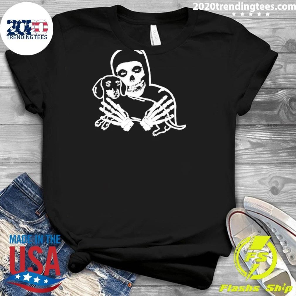 Misfits Skull Holding Dachshund Punk Rock Shirt