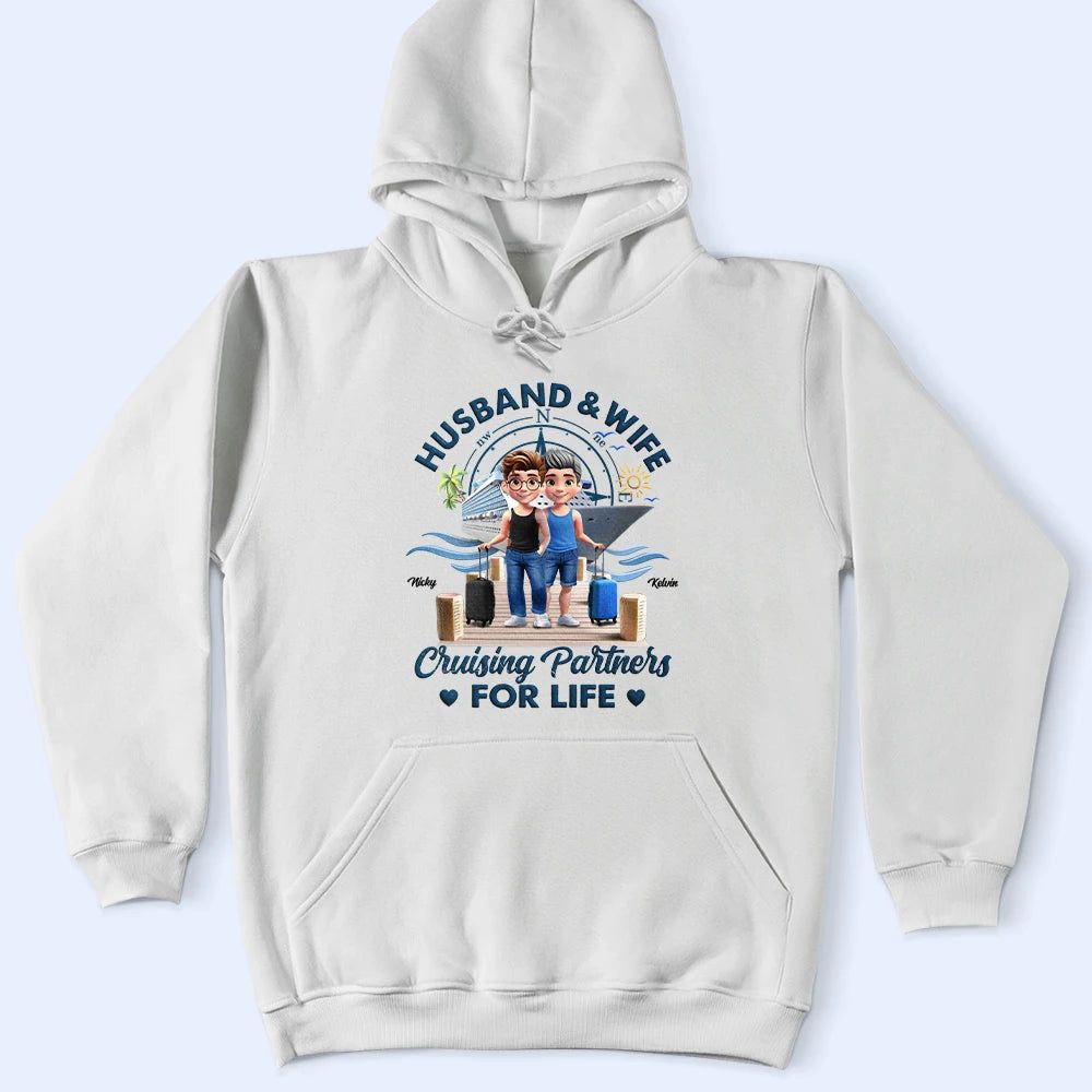 Cruising Partners For Life 3D Effect Couple - Personalized T Shirt