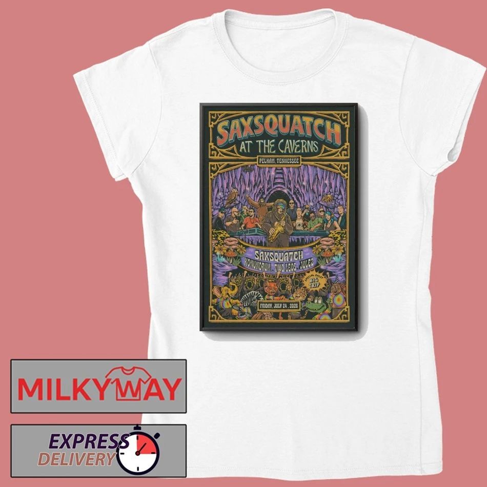 Saxsquatch Concert Tour in Pelham 07 24 2026 Poster shirt