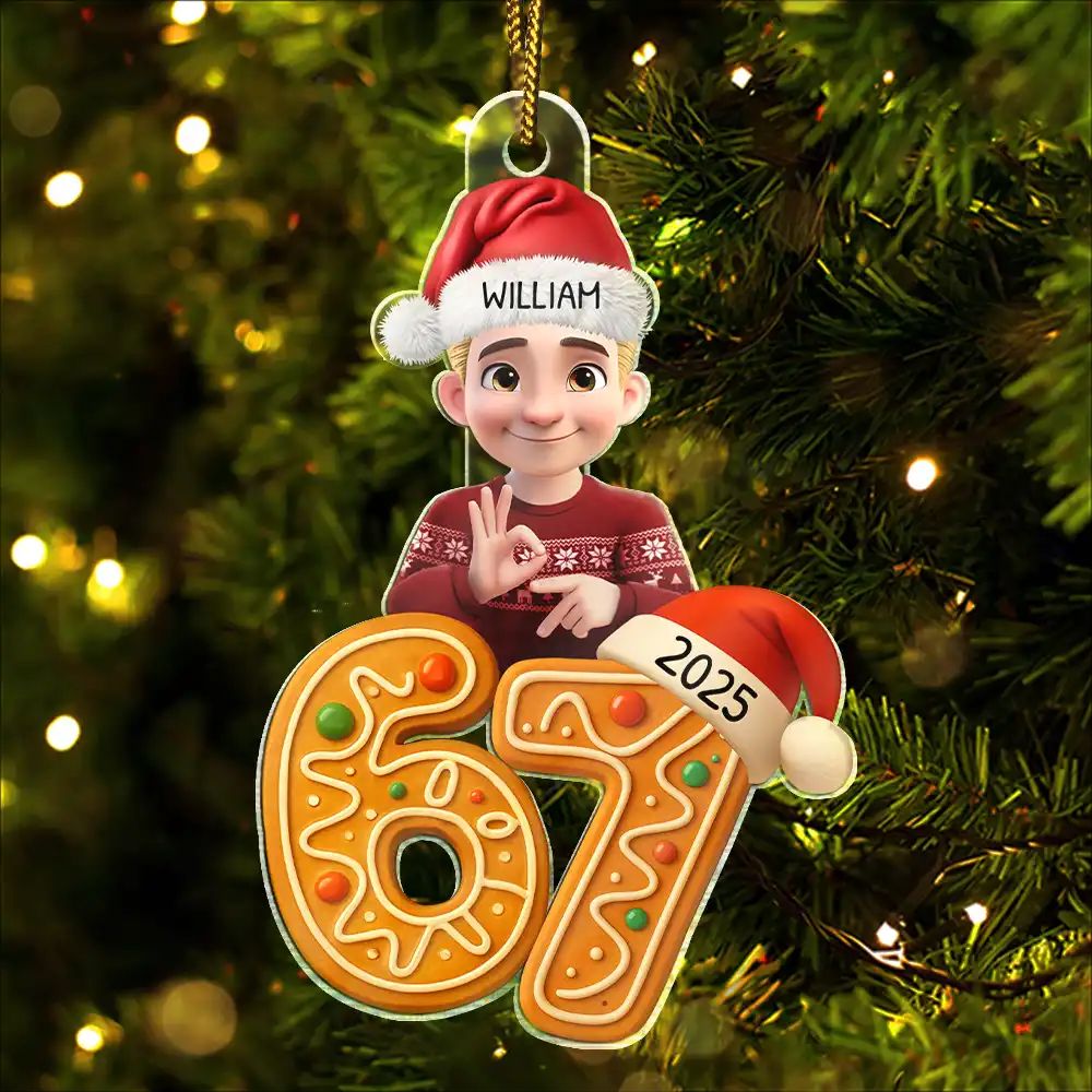 Funny Teen Slang Six Seven - Personalized Custom Shaped Acrylic Ornament