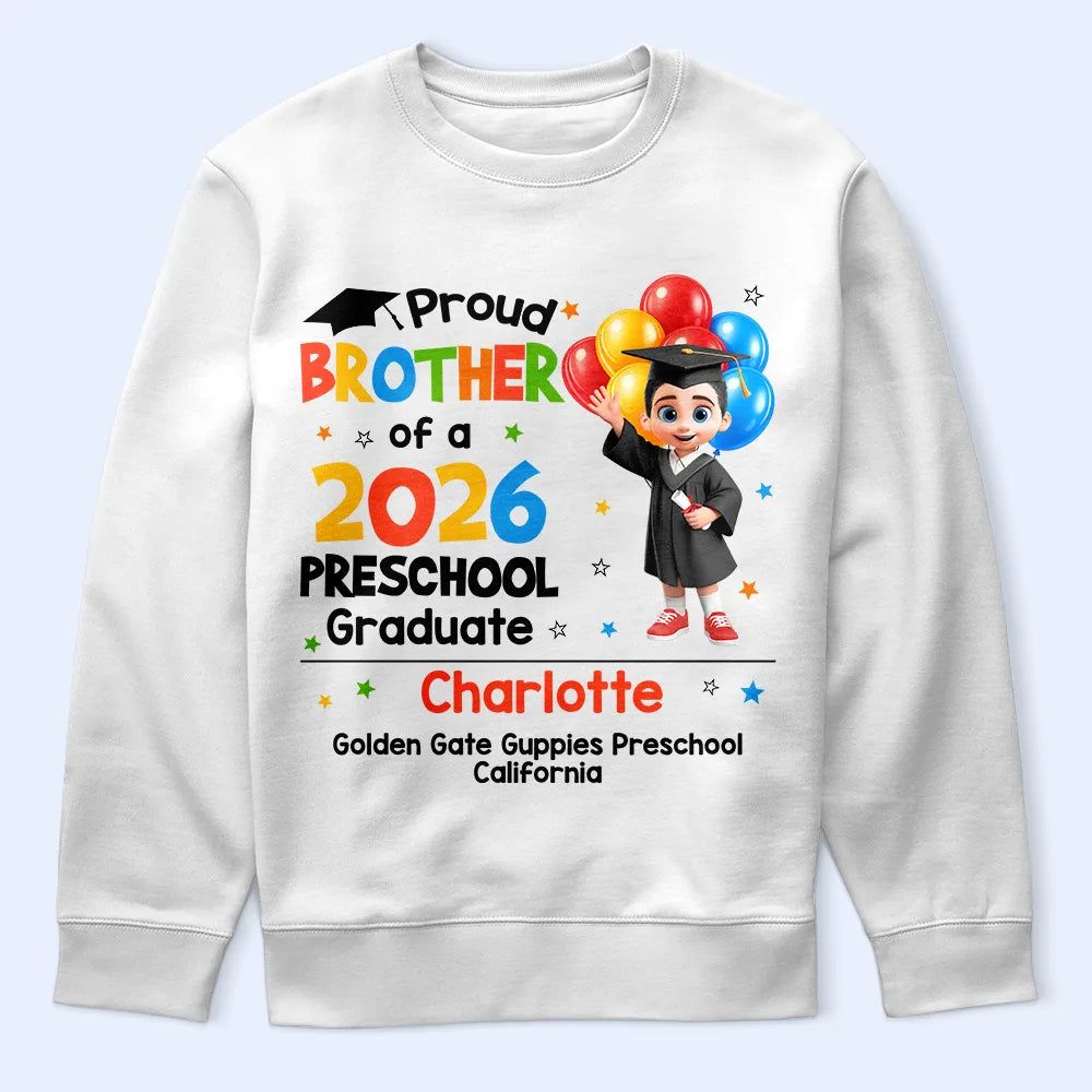 Proud Family Of A Preschool Graduate - Personalized T Shirt