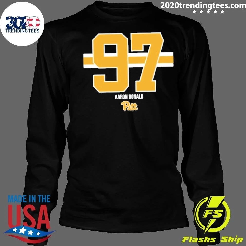Aaron Donald 97 Pittsburgh Panthers Football Stripe Shirt