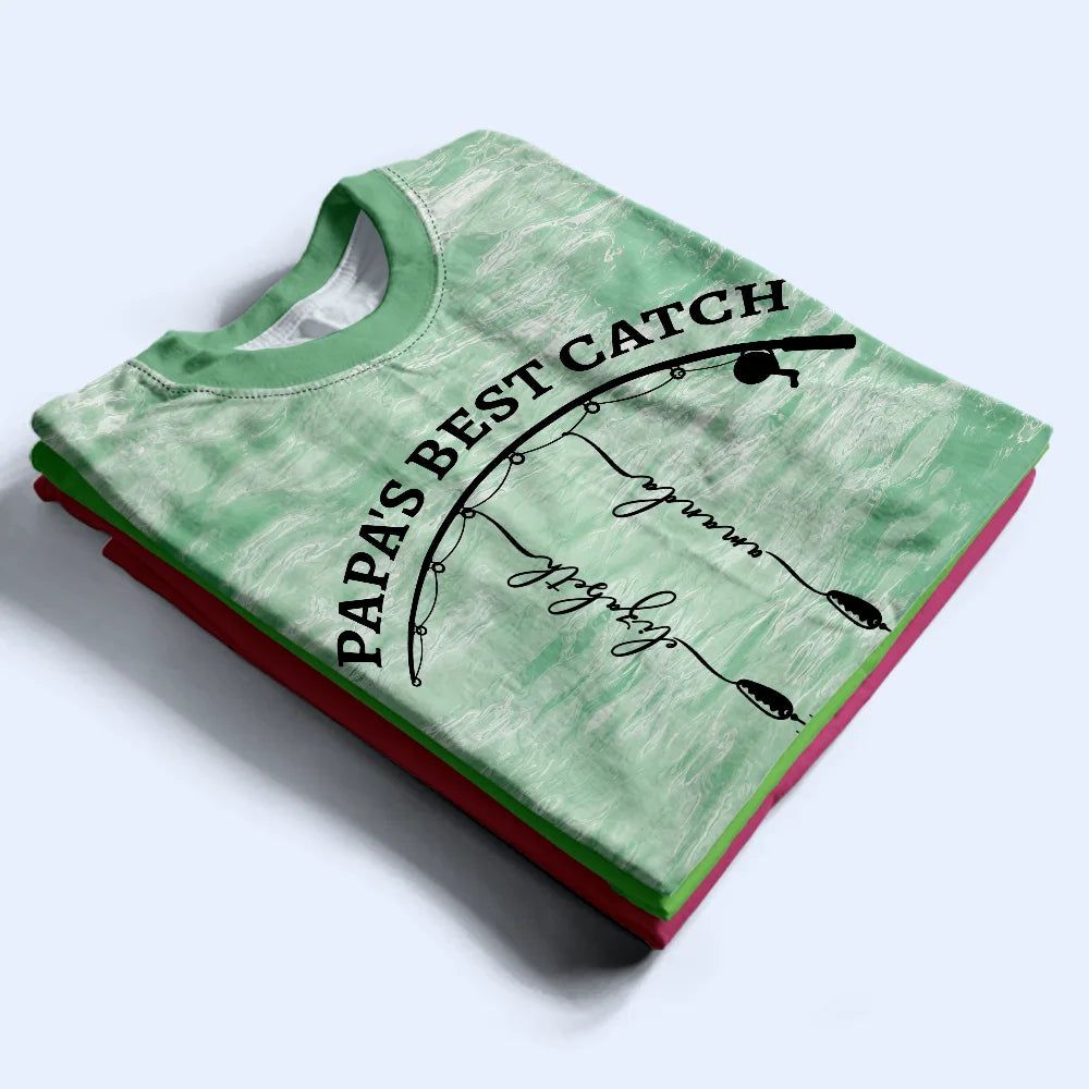 Hooked On Grandpa - Personalized Full Print T Shirt