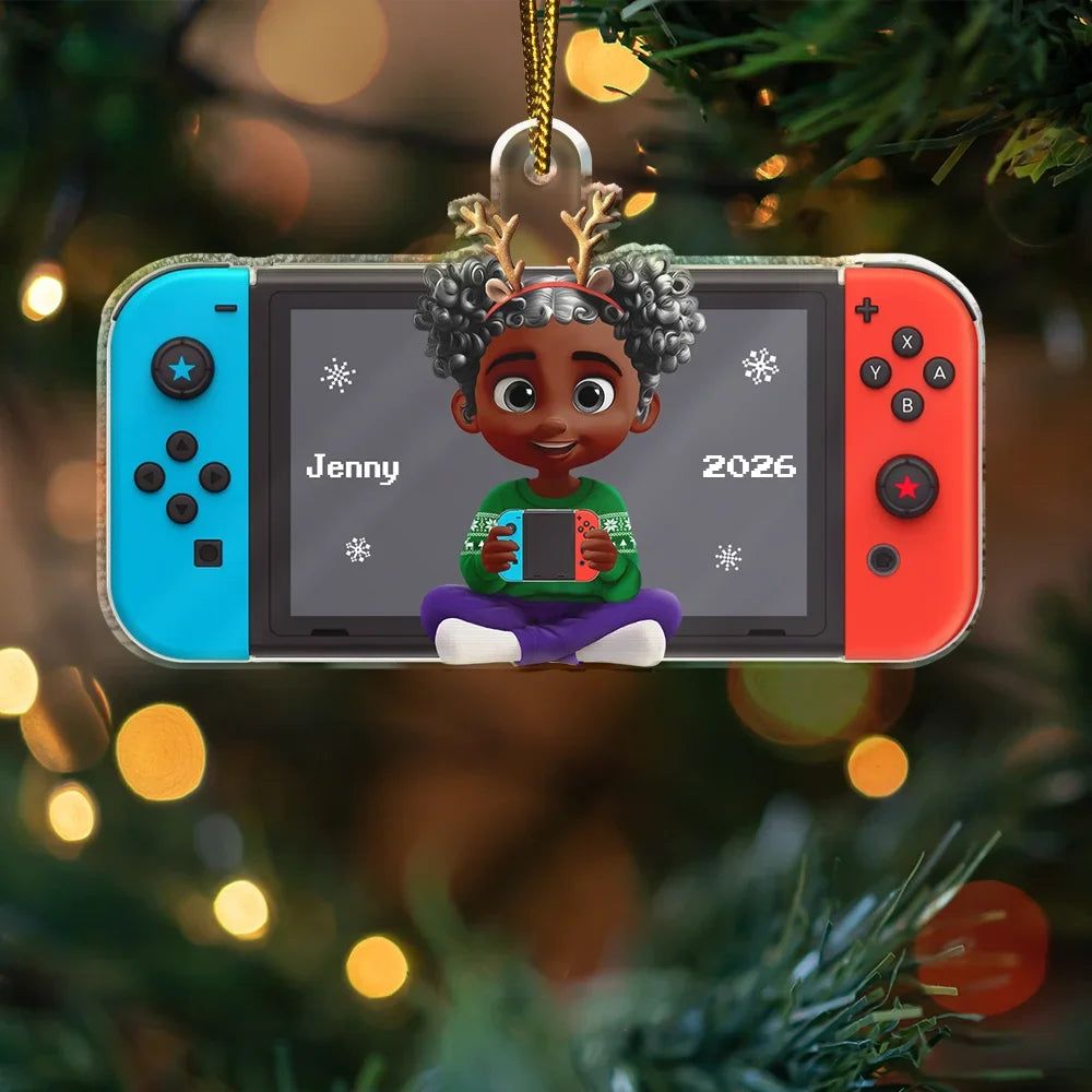 3D Effect Kids Teens Gamer - Personalized Custom Shaped Acrylic Ornament