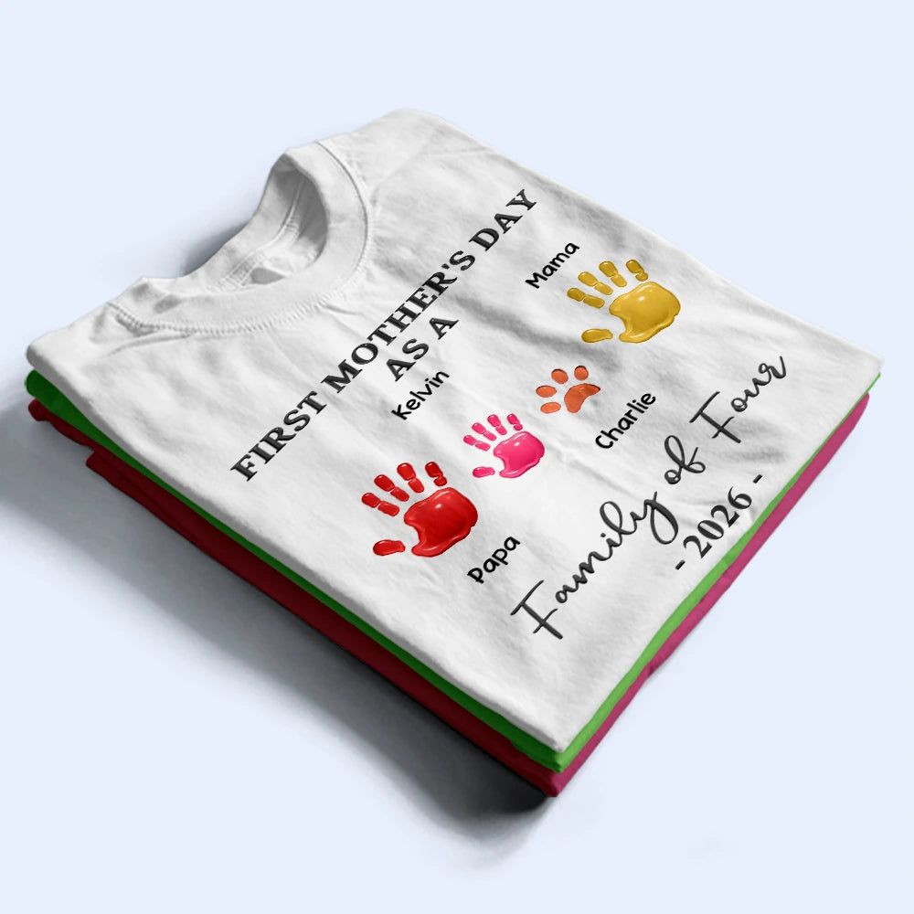 3D Effect Handprints Family - Personalized T Shirt