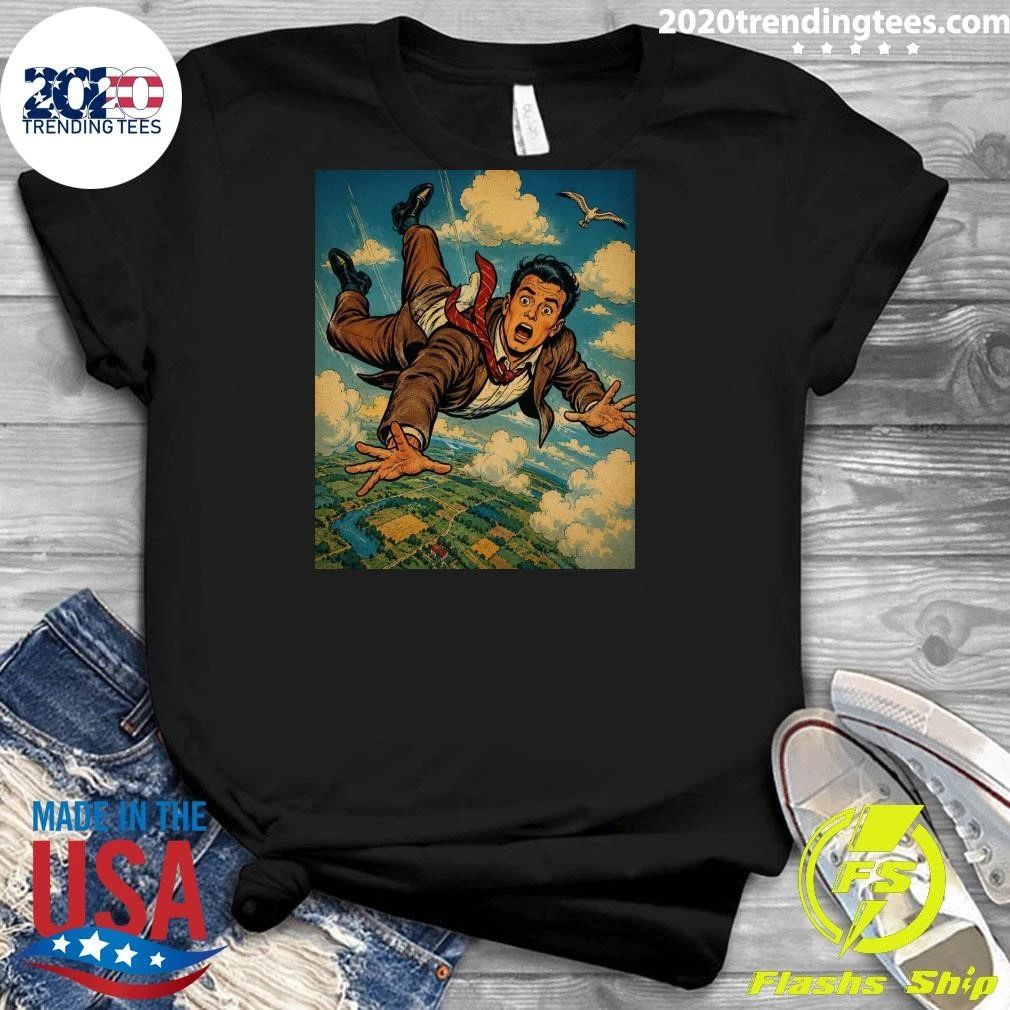 Musicians Of Threads Comic Superhero Falling Through the Sky Vintage Adventure Poster Shirt