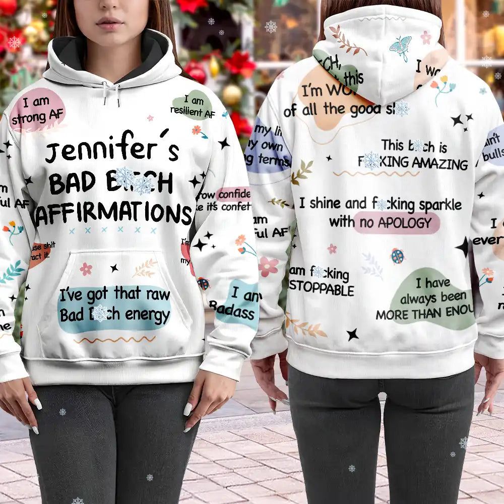 Women Everyday Affirmation Girl Power Self Claim - Personalized Pullover Hoodie