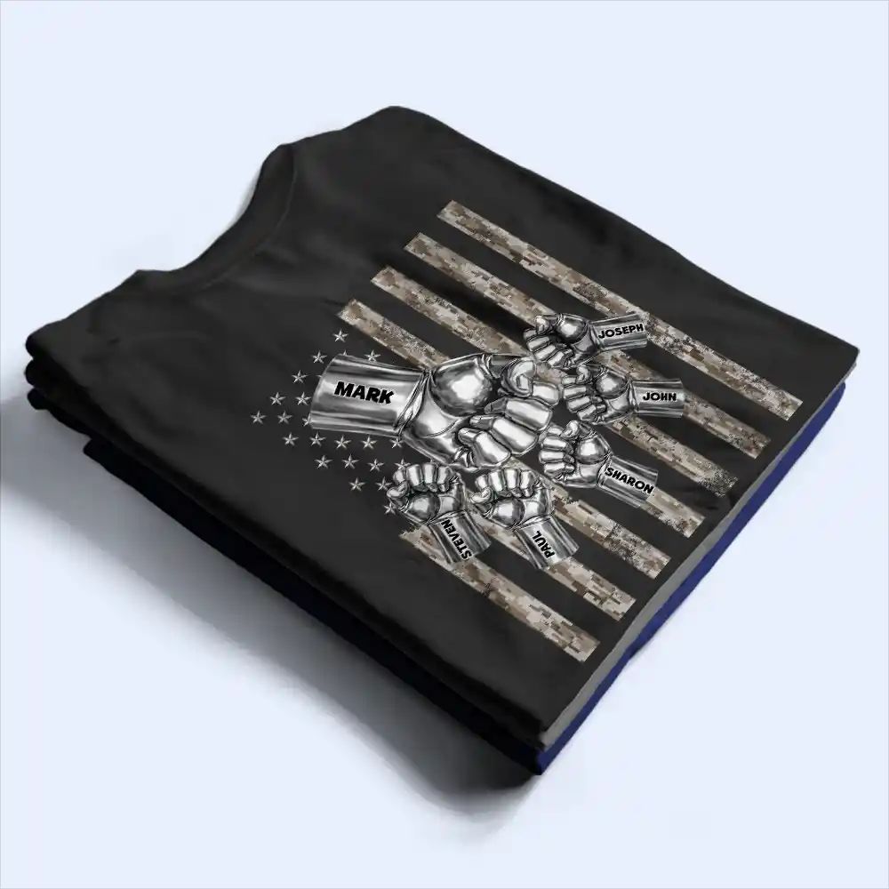 Metal Effect Best Dad Grandpa Ever - Personalized T Shirt