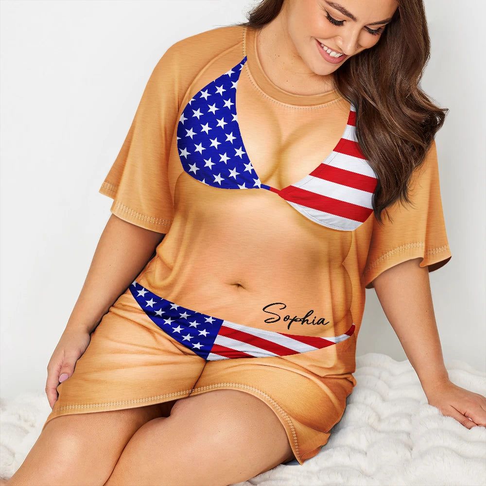 3D Sexy Body Bikini - Personalized Women's Sleep Tee