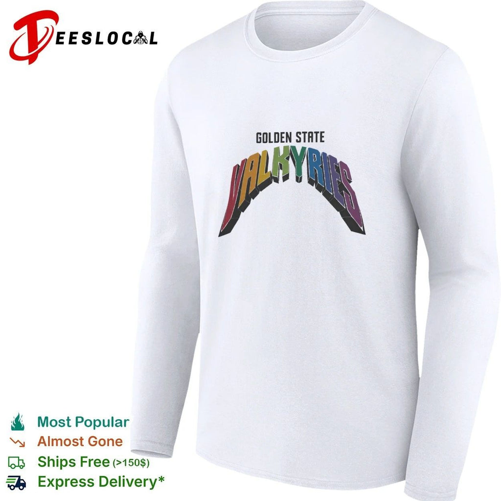 Golden State Valkyries Rainbow Multicolor Curved T-shirt
