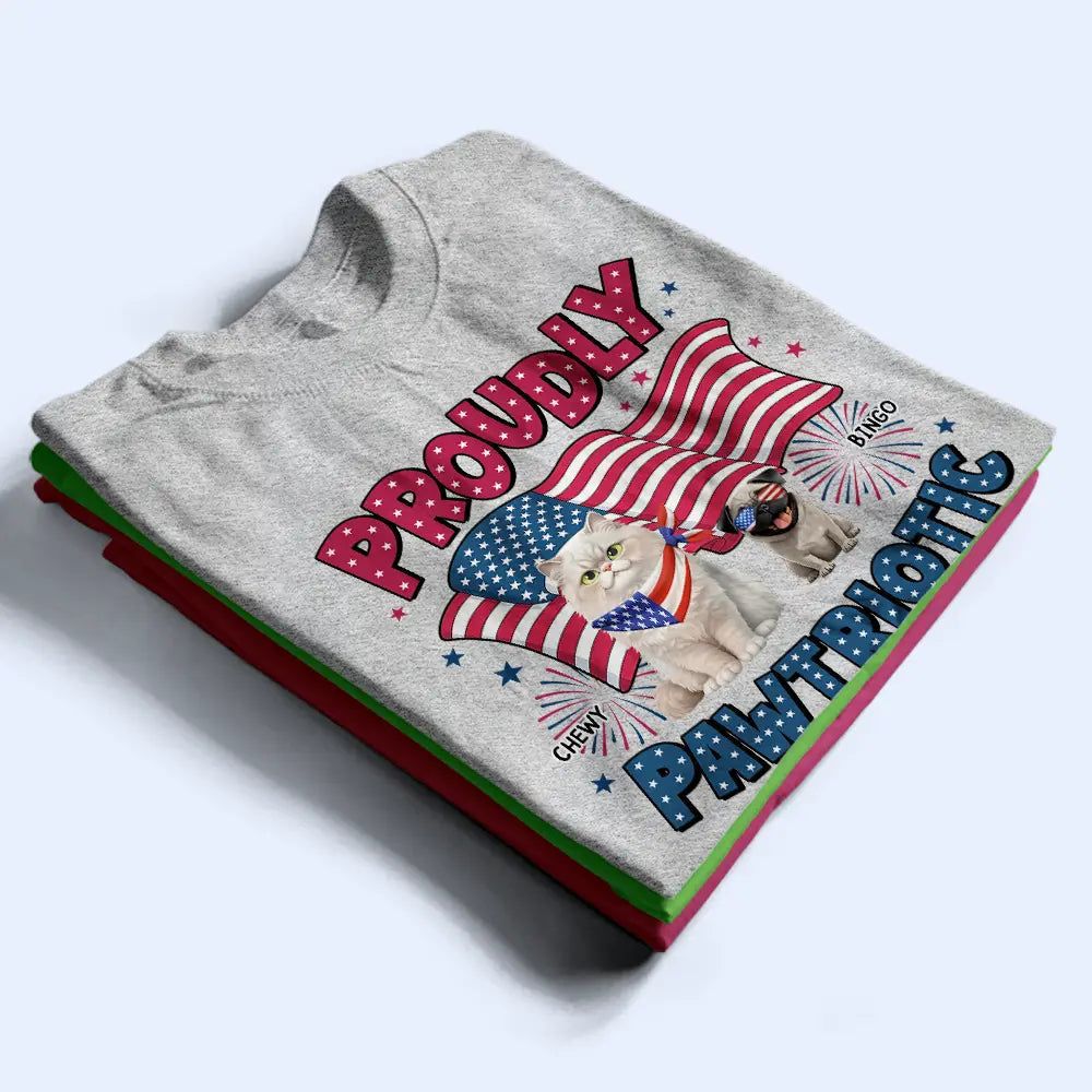Proudly Pawtriotic 250 Years Of Freedom Cat Dog - Personalized T Shirt