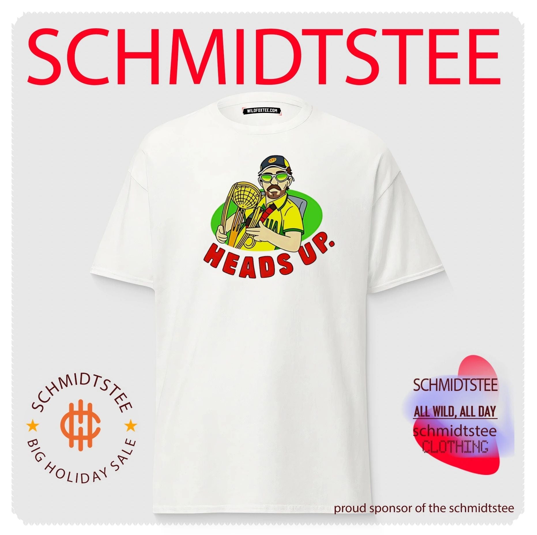 Heads Up cricketer holding trophy graphic shirt