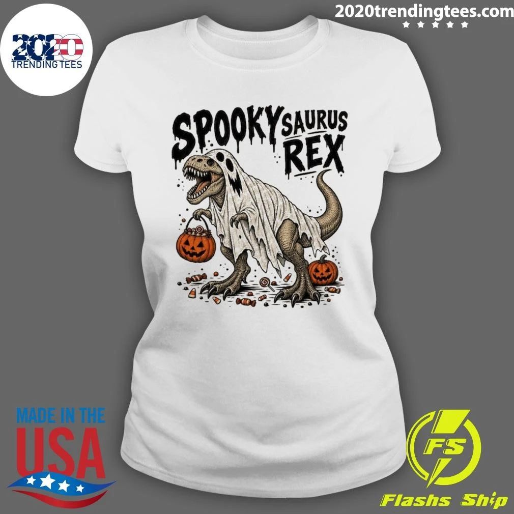 Spooky Saurus Rex, Ghost T-Rex Halloween Dinosaur Shirt