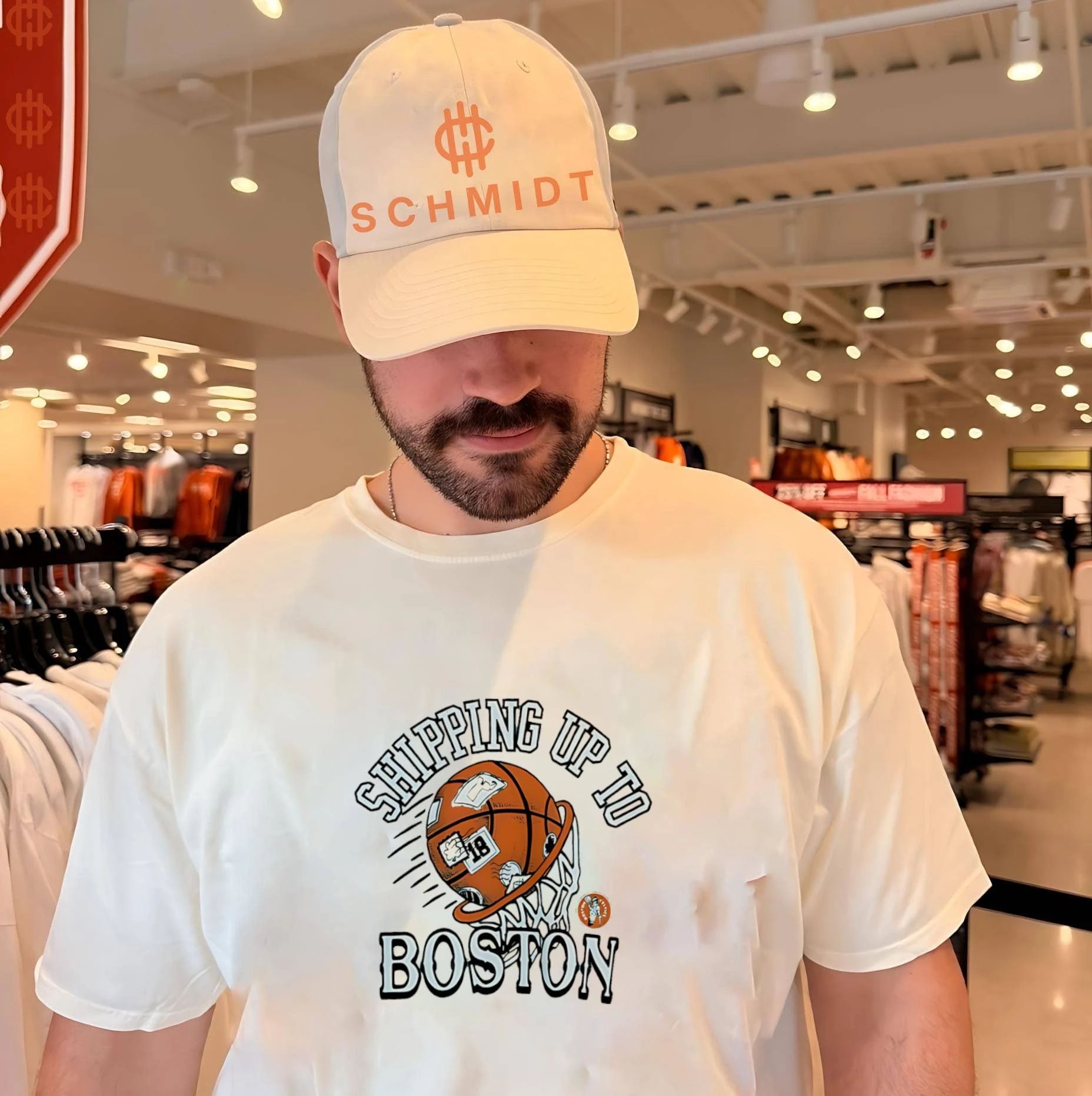 Shipping up to Bostin basketball graphic shirt