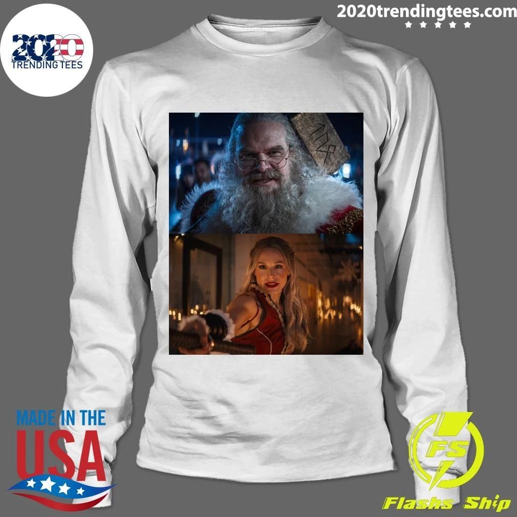 Kristen Bell as Mrs. Claus and David Harbour as Santa Claus in Violent Night 2 Shirt