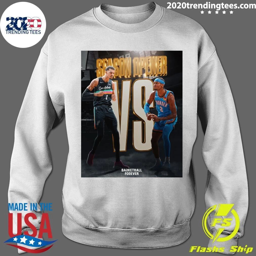2026 NBA Season Opener San Antonio Spurs vs Oklahoma City Thunder Basketball Shirt