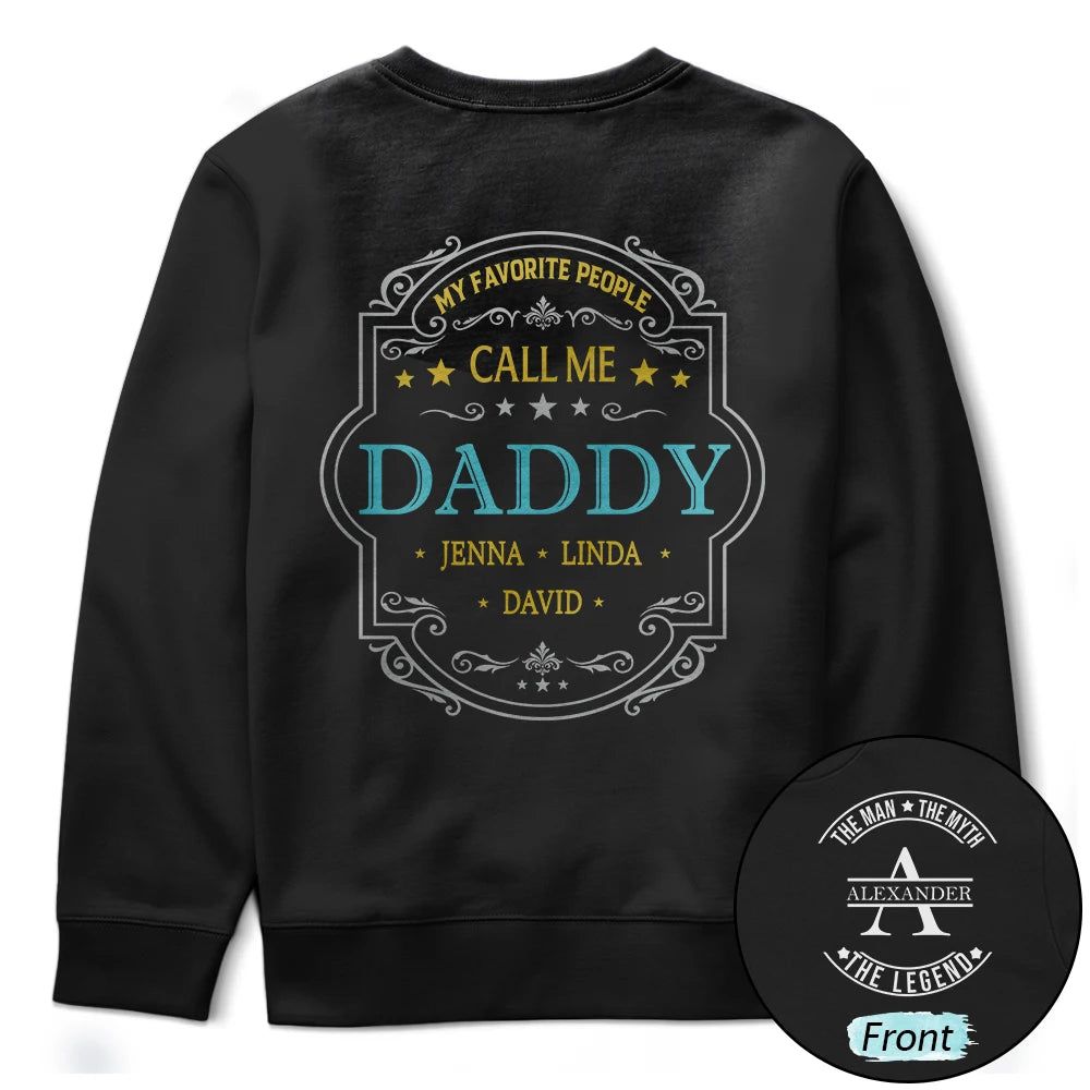 My Favorite People Call Me Grandpa Dad Vintage Label - Personalized T Shirt